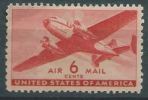 USA 1941-44 TRANSPORT PLANE AIRMAIL Carmine 6c USED SC C25 MI 500 SG PA26 YV A901 - 2a. 1941-1960 Usados