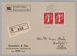 Schweiz KSZ Zusammendruck 1939-10-05 R-Brief Landi Paar Fli Zu#z27e - Zusammendrucke