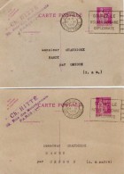 TB 977 - 2 Entiers Postaux Type Carte Postale OB PARIS 117 Pour NANDY Par CESSON - Goutez Le Nouveau Cigare Diplomate - Standard- Und TSC-AK (vor 1995)