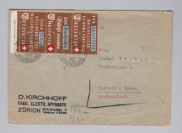 Schweiz KSZ Zusammendruck 1942-03-26 Zürich Brief Mit Altstoff Zu#236c Mi#Szd11 - Se-Tenant