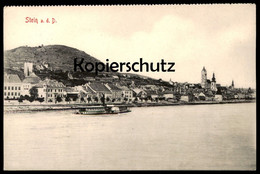 ALTE POSTKARTE STEIN AN DER DONAU RADDAMPFER PANORAMA Schiff Dampfer Ship Krems AK Ansichtskarte Postcard Cpa - Krems An Der Donau