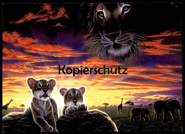 ÄLTERE POSTKARTE MOTHER EARTH FATHER SKY SCHIM SCHIMMEL Löwe Giraffe Elefant Lion Elephant Ansichtskarte Postcard AK Cpa - Lions