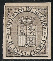 1874-ED. 141 S - I REPÚBLICA- ESCUDO DE ESPAÑA 5 CENT. NEGRO Sin Dentar-NUEVO SIN Goma- MNG - Used Stamps