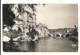 Cp, 12, Espalion, Le Vieux Palais Et Le Vieux Pont, Voyagée 1952 - Espalion