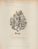 Ex-libris Ou Vignette Héraldique XIX ème - LEUCH (Berne) - Ex-Libris