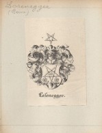 Ex-libris Ou Vignette Héraldique XIX ème - LOSENEGGER (Berne) - Bookplates