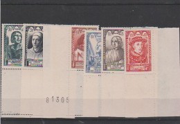 CELEBRITES DU XV E SIECLE - N° 765 -770 - NEUF XX- BORD DE FEUILLE  ANNEE 1946 - Nuevos