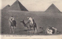 CPA GIZEH- PYRAMIDS , CAMELS - Gizeh