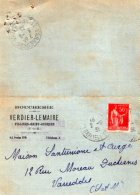 TB 988 -  Carte Lettre  Publicitaire Boucherie VERDIER - LEMAIRE  VILLIERS SAINT GEORGES  Pour VARREDDES - Autres & Non Classés