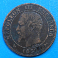 Napoléon III 2 Centimes Tête Nue 1857 D LYON Cote TB 65€ RARE ! - 2 Centimes