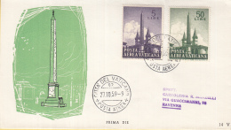 Vaticaan - FDC 27-10-1959 - Flugpostmarken: Römische Obelisken - Michel 317- - 326 - FDC