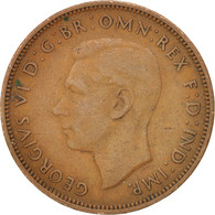 Monnaie, Grande-Bretagne, George VI, 1/2 Penny, 1943, TB, Bronze, KM:844 - C. 1/2 Penny