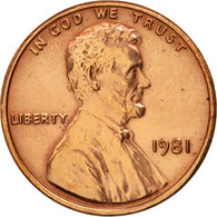 Monnaie, États-Unis, Lincoln Cent, Cent, 1981, U.S. Mint, Philadelphie, TTB+ - 1959-…: Lincoln, Memorial Reverse