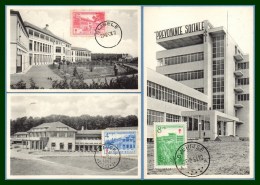 Cartes Maximums Au Profit Des œuvres Antiberculeuses 1951 Série Complète Yv. N° 838 à 840 Santé Sanatorium - 1934-1951