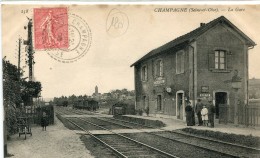 CPA 95 CHAMPAGNE LA GARE 1908 - Champagne Sur Oise