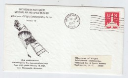 USA SMITHSONIAN INSTITUTION ANTIONAL AIR AND SPACE MUSEUM COVER 1974 - Estados Unidos