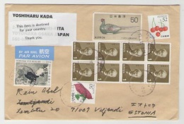 GOOD JAPAN Postal Cover To ESTONIA 2015 - Good Stamped: Fruits ; Birds - Storia Postale