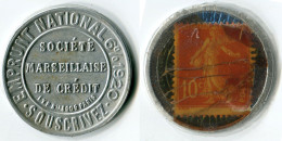 N93-0372 - Timbre-monnaie Société Marseillaise De Crédit Type 2 - 10 Centimes - Kapselgeld - Encased Postage - Noodgeld