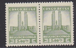 Belgisch Congo 1941 Monument Koning Albert I Te Leopoldstad 5 Fr  1w  (paar) ** Mnh (29238) - Ongebruikt