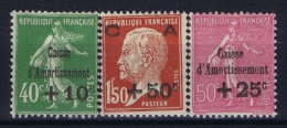France: Yv Nr  253 - 255MH/* Falz/ Charniere 1929 - Nuevos