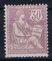 France: Yv Nr  128 MH/* Falz/ Charniere 1902 Petit Pli Dans Le Coin Inférieur Droit - 1900-02 Mouchon