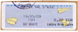 VIGNETTE LISA       "  LE VAL D'AJOL  "     Lettre Prioritaire  0.20 Euro    (sur Fragment) - 2000 « Avions En Papier »