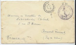 LBL37COL - COCHINCHINE LETTRE EN FM A DESTINATION DE CLERMONT FERRAND 3/3/1935 CACHET "SERVICE A LA MER" - Cartas & Documentos