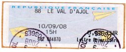VIGNETTE LISA       "   LE VAL D'AJOL    "          0.53 Euro    (sur Fragment) - 2000 « Avions En Papier »