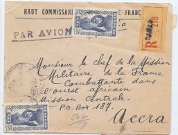 LBL37COL -SENEGAL LETTRE REC. DAKAR / ACCRA 9/1943 - Brieven En Documenten