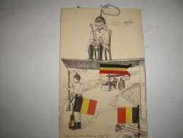 Document Dessin Fait Main Guerre 1914 CARICATURE  Signé  C Raffin- - Flags