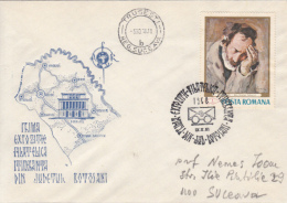 40751- BOTOSANI COUNTY PHIALTELIC EXHIBITION, MAP, THEATRE, SPECIAL COVER, 1968, ROMANIA - Briefe U. Dokumente