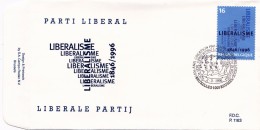 2628  FDC J0 Belgique Parti Libéral 150 Ans 2-3-1996 Bruxelles 1000 Brussel - 1991-2000