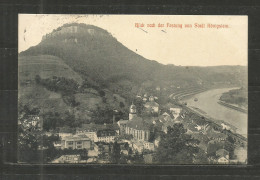 436v * BLICK NACH DER FESTUNG * VON STADT KÖNIGSTEIN * 1916 *!! - Koenigstein (Saechs. Schw.)