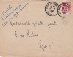 LETTRE AFFRANCHIE  N° 813 OBLITEREE CACHET A DATE  MONT SAXONNEX -HTE SAVOIE -15-7-1949 - 1921-1960: Moderne