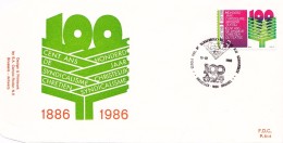 2238  FDC 814 J0 Belgique Syndicat Chrétien 100 Ans 13-12-1986 Bruxelles 1030 Brussel - 1991-2000