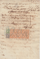 DER-52 CUBA SPAIN ESPAÑA (LG-514). REVENUE DERECHO JUDICIAL DOC. 100r VERDE + 5r ORANGE 1861. - Timbres-taxe
