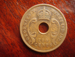 BRITISH EAST AFRICA USED TEN CENT COIN BRONZE Of 1928 - GEORGE V. - Colonie Britannique