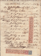 DER-60 CUBA SPAIN ESPAÑA (LG-522). REVENUE DERECHO JUDICIAL DOC. 5r ROSA + 2r ROJO + 1/2 BLUE 1864. - Strafport