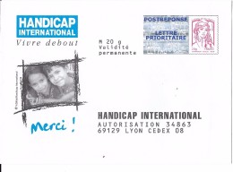 PAP : Handicap International. Bleu Et Noir Au Dos. (Voir Commentaires) - Prêts-à-poster:Answer/Ciappa-Kavena