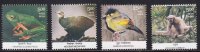 India MNH 2012, Set Of 4, Endemic Species Biodiversity, Bird, Frog,Hoolock Gibbon, Nicobar Megapode, Begun Liocichla - Unused Stamps