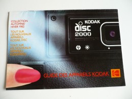 Publicité KODAK Guide Des APPAREILS, Automne Hiver 1982. KODAK DISC, KODAMATIC.18 Pages, 21,5x15 Cm. Très Bon Etat - Fototoestellen