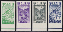 ITALIA EMISSIONE LOCALE C.L.N. 1944 Aosta 4v Non Dent. / Senza Gomma - National Liberation Committee (CLN)
