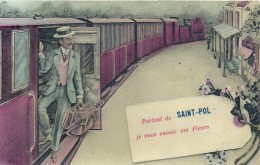 PAS DE CALAIS - 62 - SELECT 16 - SAINT POL SUR TERNOISE -De Saint Pol Je Vous Envoie Ces Fleurs - Saint Pol Sur Ternoise