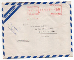 ARGENTINE--1973-Lettre Recommandée EXPRES-BUENOS-AIRES Pour PARIS-France-Machine à Affranchir+cachets - Brieven En Documenten