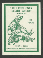 B24-01 CANADA 11th Kitchener Boy Scouts 1962 Fundraising Label MNG - Viñetas Locales Y Privadas