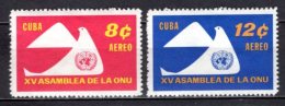 1961 CUBA 15 YEARS UNITED NATIONS MICHEL: 715-716 MNH ** - Unused Stamps