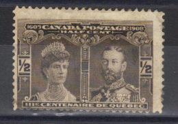 Canada N° 85*  (1908)  Dentelure Correcte - Unused Stamps