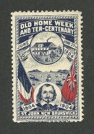 B24-46 CANADA St. John NB Old Home Week 1904 Poster Stamp MNG - Local, Strike, Seals & Cinderellas