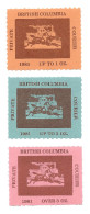 B25-28 CANADA 1981 British Columbia Private Courier Set Of 3 MNH - Vignette Locali E Private