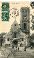 CPA 95 CHARS L EGLISE 1908 Animée - Chars